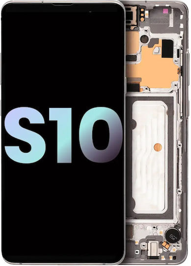 OLED Montage Rahmen Samsung Galaxy S10 5G Service Pack Kronen Silbern