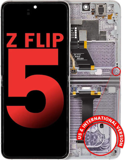 Inner Oled Assembly Frame Samsung Galaxy Z Flip 5 5g Us & International Aftermarket Plus Lavender