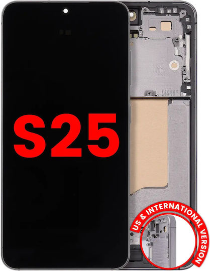 Oled Асембли Рамка Samsung Galaxy S25 5g US & International Aftermarket Plus Сребрист Shadow