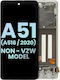OLED Асембли Рамка Samsung Galaxy A51 5G A516 2020 Non-Verizon 5G UW Рамка Сервизен Пакет Prism Cube Бял