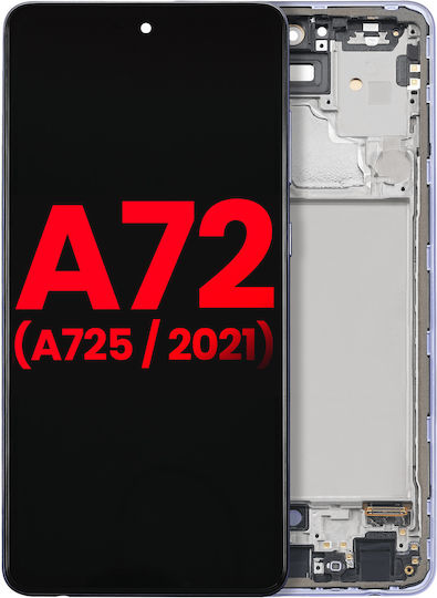 OLED модул с рамка Samsung Galaxy A72 A725 2021 Aftermarket Plus Awesome Лилав