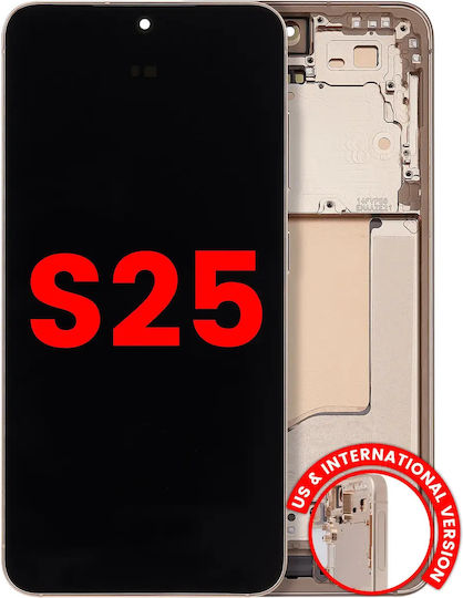 Oled Assembly Frame Samsung Galaxy S25 5g Us & International Aftermarket Plus Pink Gold