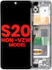 OLED Асамблиране Рамка Samsung Galaxy S20 5g Non-verizon 5g Uw Рамка Aftermarket Plus Облачно Бял