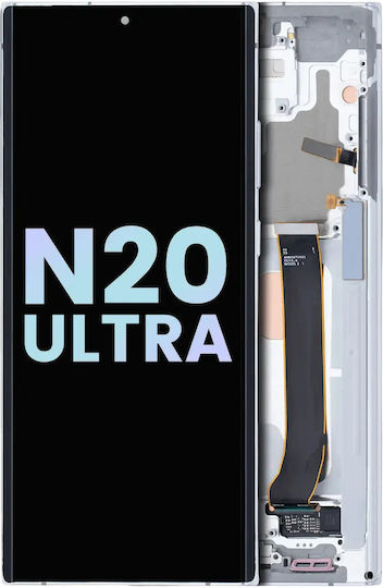 Oled Асембли Рамка Samsung Galaxy Note 20 Ultra 5g Service Pack Мистик Бял