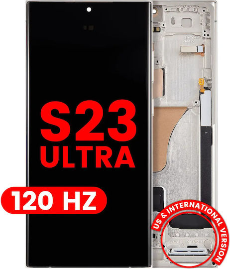 Oled Assembly Frame Samsung Galaxy S23 Ultra Us & International Aftermarket Plus 120hz Cream