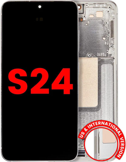 Oled Asamblare Cu Ramă Samsung Galaxy S24 5g Versiune US și Internațională Aftermarket Plus Galben Chihlimbar
