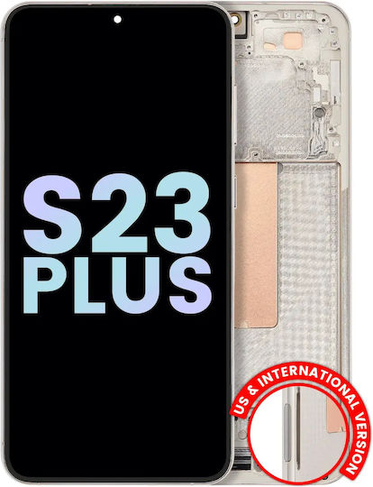 OLED Ersatzbildschirmrahmen Samsung Galaxy S23 Plus 5G US & International Service Pack Creme