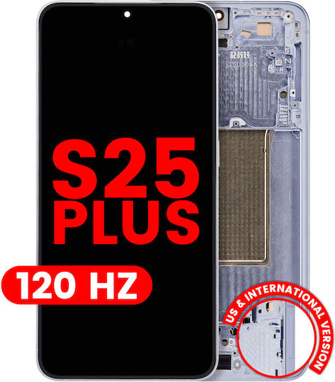 OLED модул с рамка Samsung Galaxy S25 Plus 5G US & International Version Aftermarket Plus 120Hz Леденосин