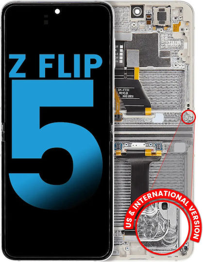 Inner Oled Assembly Frame Samsung Galaxy Z Flip 5 5g Us & International Aftermarket Cream
