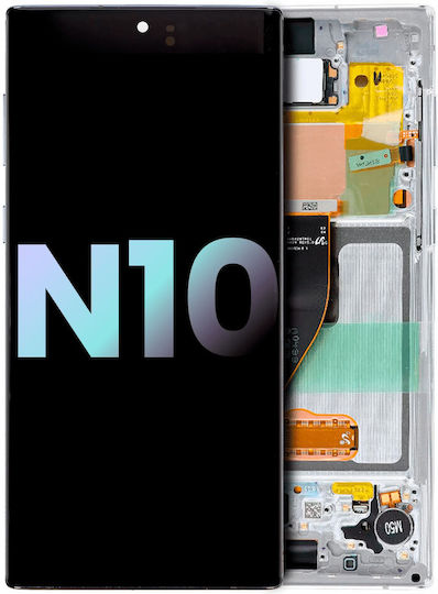 Oled Assembly Frame Samsung Galaxy Note 10 Service Pack Aura White
