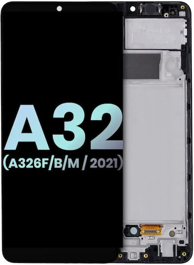 LCD Асембли Рамка Samsung Galaxy A32 5g A326f B M 2021 International Dual Sim Model Service Pack Черен