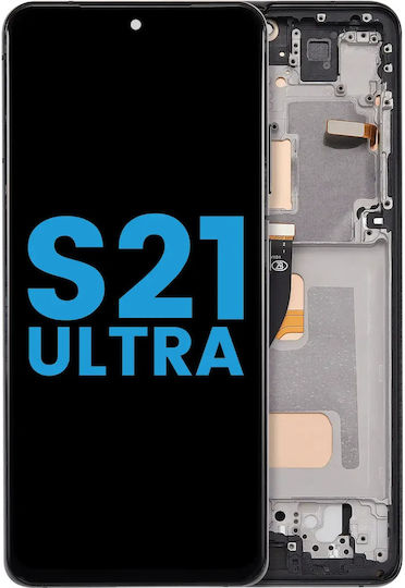 Lcd Assembly Frame Without Fingerprint Sensor Samsung Galaxy S21 Ultra Us & International Aftermarket Incell Phantom Black