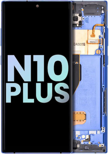 OLED Асембли Рамка Samsung Galaxy Note 10 Plus 5G Service Pack Aura Blue