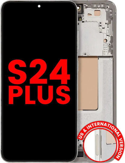 Oled Ersatzbildschirm mit Rahmen Samsung Galaxy S24 Plus 5G US & Internationale Version Nachrüstteil Plus Bernstein Gelb