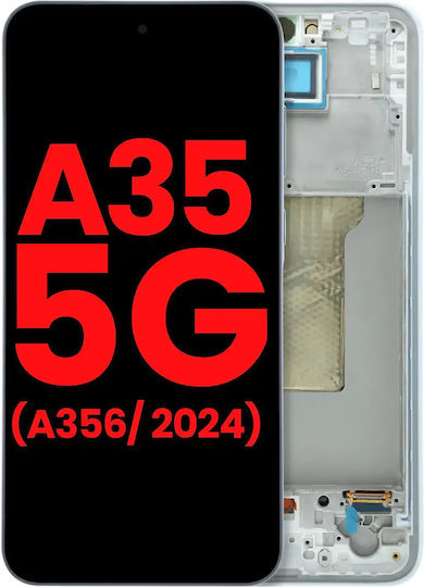Oled Assembly Frame Samsung Galaxy A35 5g A356 2024 Aftermarket Plus Iceblue
