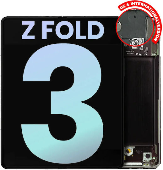 Inner Oled Assembly Frame Samsung Galaxy Z Fold 3 5g Us & International Service Pack Phantom Black