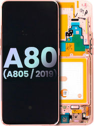 LCD дисплей с рамка Samsung Galaxy A80 A805 2019 Service Pack Ангел златист
