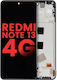 Asamblare OLED cu ramă Xiaomi Redmi Note 13 4G aftermarket Plus Negru Midnight