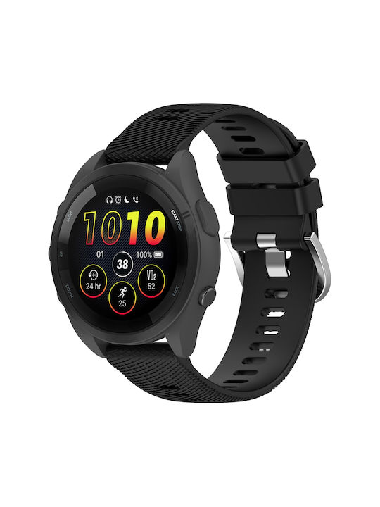 Каишка Garmin Forerunner 255 265 Vivoactive 4/venu 2 22mm Силиконова Релефна Черна
