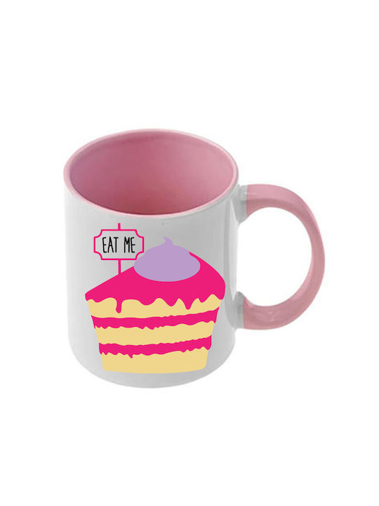 Tasse Alice Rosa Mit Griff und Innerem