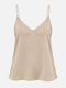 Damen Satin Unterwäsche Top Beige