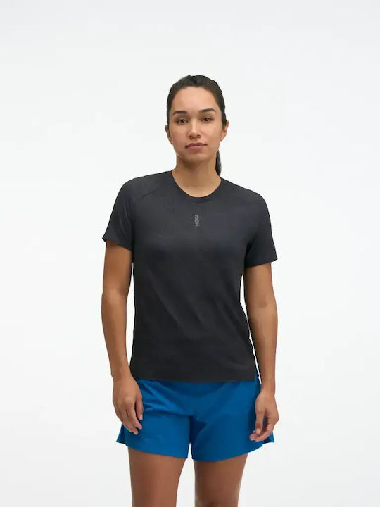 HOKA Women's Short Sleeve Black Blouse
