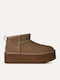 Classic Ultra Mini Platform Suede Women's Ankle Boots Brown