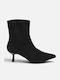 Ghete Dama Ankle Boots De Catifea Negru