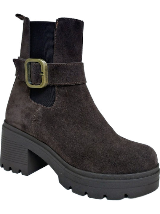 Ragazza Leather Women's Combat Boots Brown