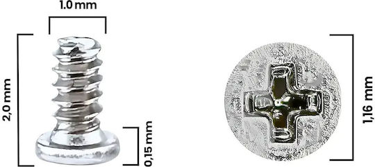 Screw Iphone 12 Mini M1.0×1.16l×2.0d×0.15t Service Pack 30 Pack