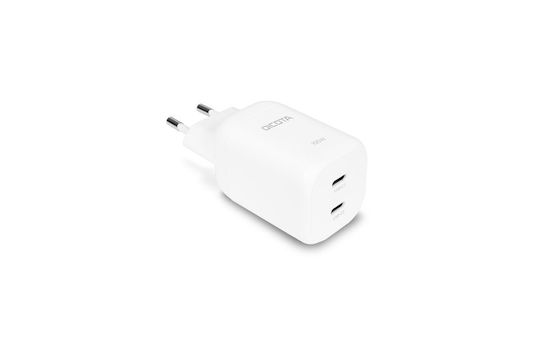 Dicota Зарядно Устройство Без Кабел GaN с 2 USB-C Порта 100 W Power Delivery Бяло (D32186)