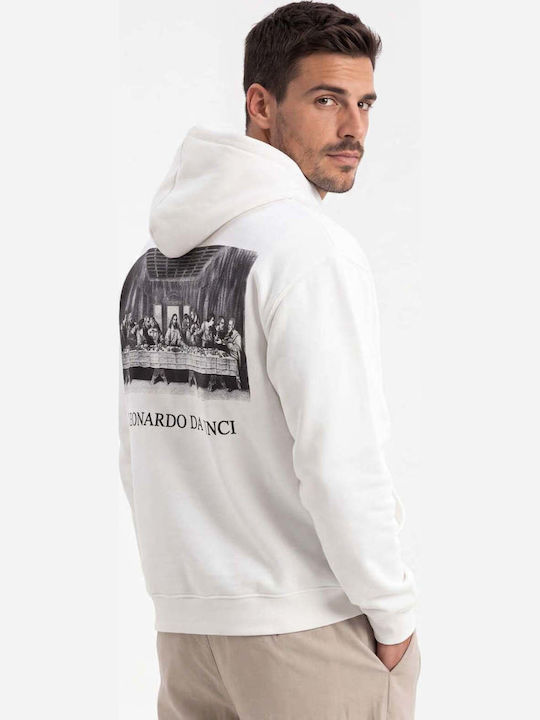 Hooded White Sweatshirt
