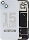 Back Glass W Magsafe Magnet & Nfc & Flashlight Flex Iphone 15 Plus No Logo Aftermarket Blue