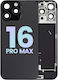 Задно Стъкло С Magsafe Магнит И Nfc И Фенерче Флекс iPhone 16 Pro Max Сервизен Пак Черен Титан