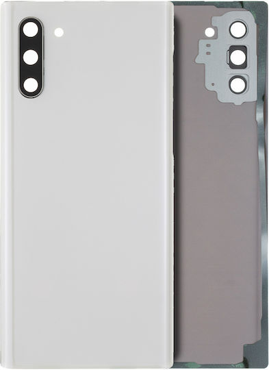 Back Cover Glass Camera Lens Samsung Galaxy Note 10 Service Pack Aura White