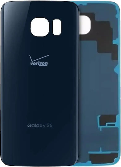 Rückseitiges Glas Samsung Galaxy S6 Verizon Logo Service Pack Schwarz Saphir