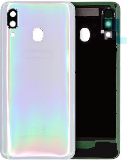 Sticlă Capac Spate Lentilă Cameră Samsung Galaxy A40 A405 2019 Service Pack Alb