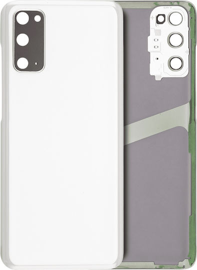Back Cover Glass Camera Lens Samsung Galaxy S20 5g No Logo Aftermarket Plus Cloud White