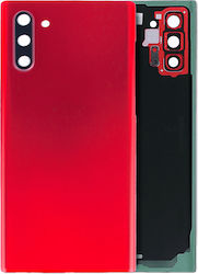 Back Cover Glass Camera Lens Samsung Galaxy Note 10 No Logo Aftermarket Plus Aura Red