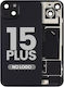 Back Glass W Magsafe Magnet & Nfc & Flashlight Flex iPhone 15 Plus Kein Logo Aftermarket Schwarzes