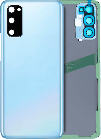 Back Cover Glass Camera Lens Samsung Galaxy S20 5g No Logo Aftermarket Plus Cloud Blue
