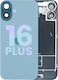 Sticlă Spate Cu Magneți Magsafe Nfc Și Lanternă Flex iPhone 16 Plus Pachet Service Teal