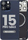 Back Glass W Magsafe Magnet Iphone 15 Pro Max No Logo Aftermarket Blue Titanium