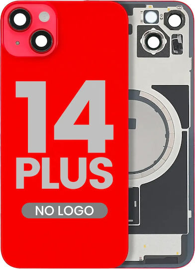 Sticlă Spate Cu Magnet Magsafe Pentru iPhone 14 Plus Aftermarket Roșie Fără Logo