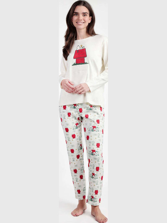Admas Winter Women's Ecru Pyjama Set