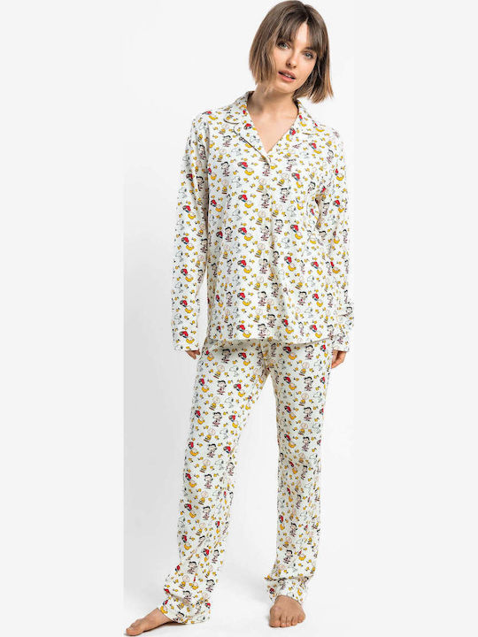 Admas Winter Women's Ecru Pyjama Set