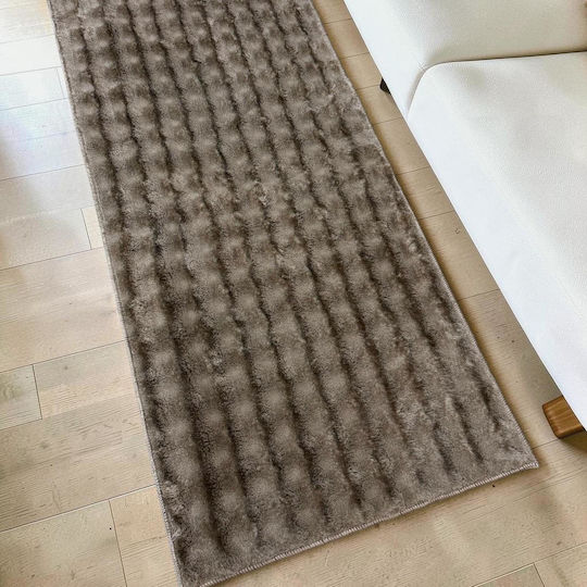 Linea Home Rutschfester Rechteckiger Pelziger Teppich Moka 200x250cm