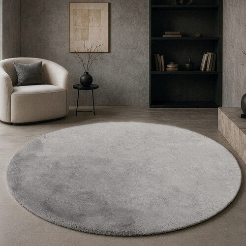 Teoran Round Grey Rug Φ120cm