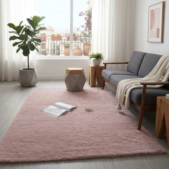 SpitiBazaar 120x180cm Non-Slip Furry Pink