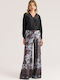 Damen Hochgebirge Pantaloons Mit Gummiband In Blumen Grau